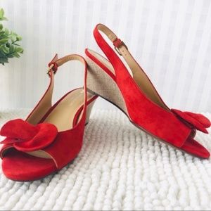 Naturalizer Tinna slingback wedge sandals red 6.5W